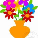 ClipArt bright Flowers in pot